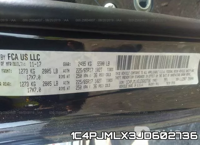1C4PJMLX3JD602736 фото 9