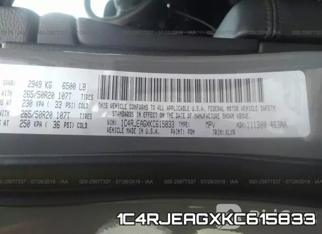 1C4RJEAGXKC615833 фото 10