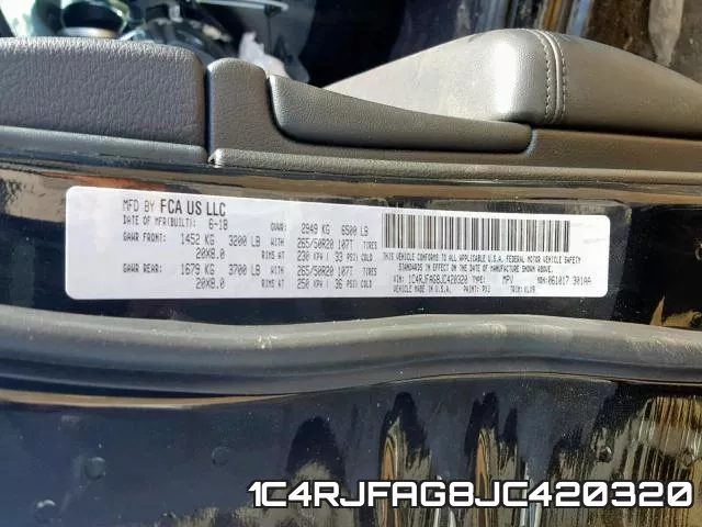 1C4RJFAG8JC420320 фото 2