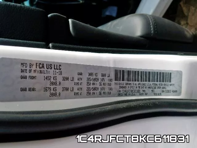 1C4RJFCT8KC611831 фото 2