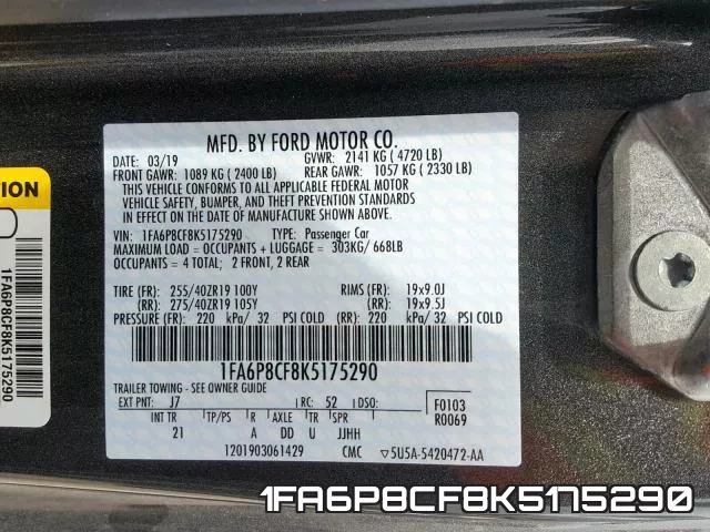 1FA6P8CF8K5175290 фото 2