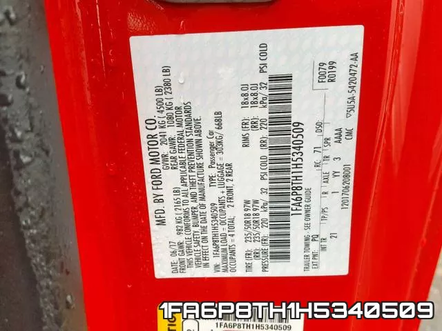 1FA6P8TH1H5340509 фото 2