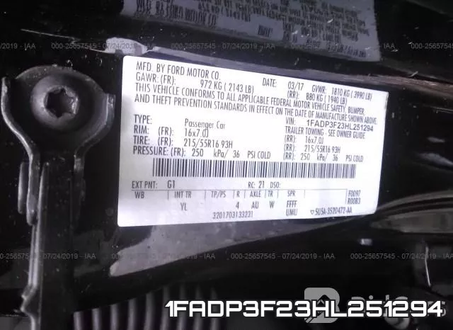 1FADP3F23HL251294 фото 10