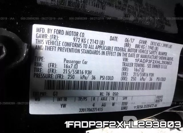 1FADP3F2XHL293803 фото 10