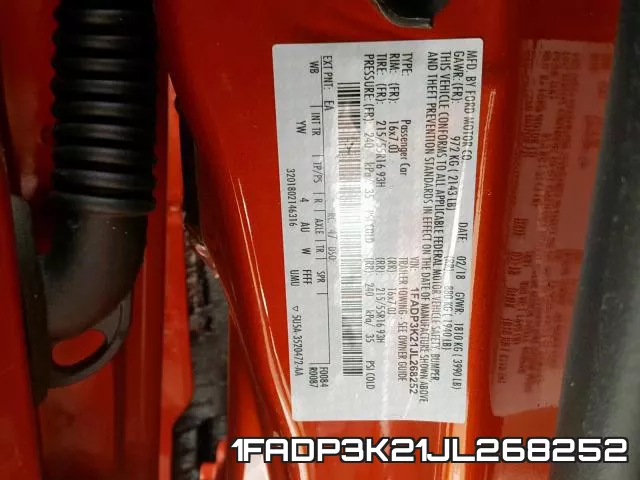1FADP3K21JL268252 фото 2