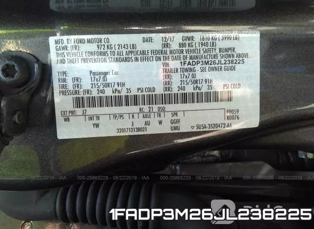 1FADP3M26JL238225 фото 10