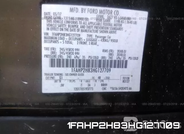 1FAHP2H83HG127709 фото 10