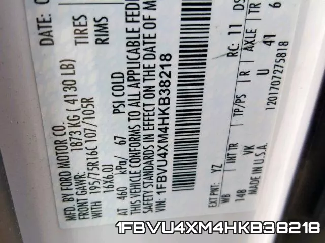 1FBVU4XM4HKB38218 фото 2