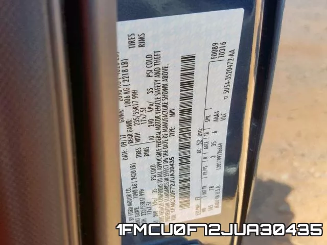 1FMCU0F72JUA30435 фото 2