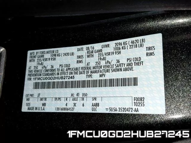 1FMCU0GD2HUB27245 фото 2