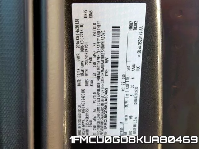 1FMCU0GD8KUA80469 фото 2
