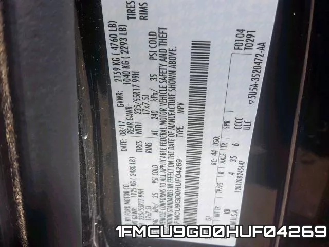 1FMCU9GD0HUF04269 фото 2
