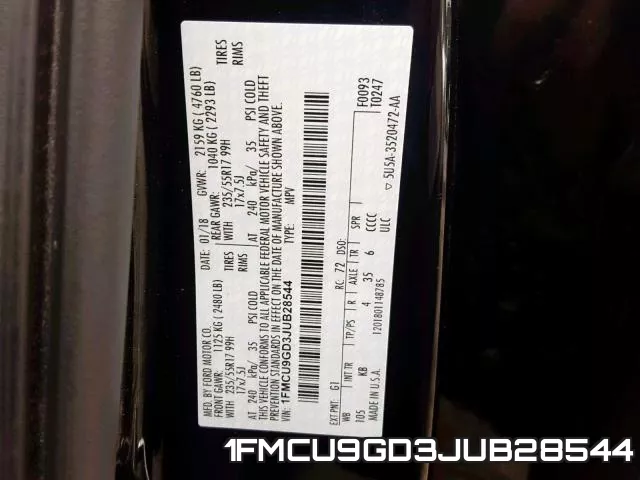 1FMCU9GD3JUB28544 фото 2