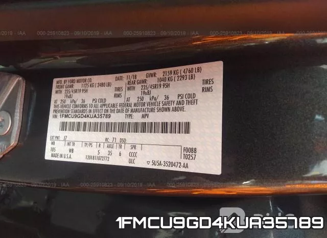1FMCU9GD4KUA35789 фото 10