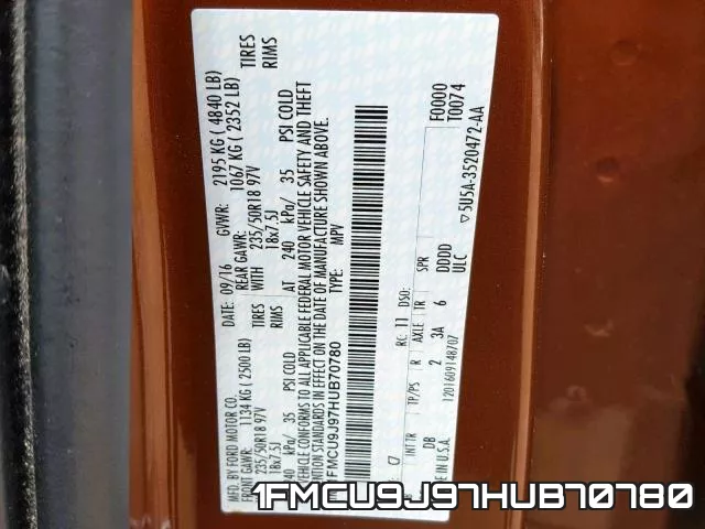 1FMCU9J97HUB70780 фото 2