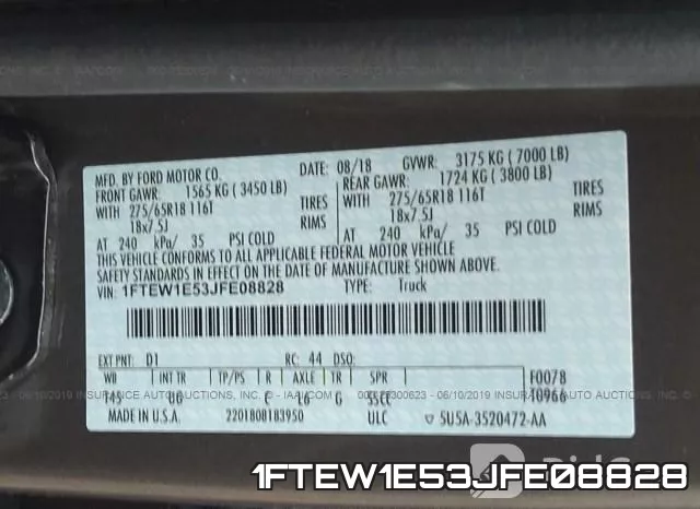 1FTEW1E53JFE08828 фото 10