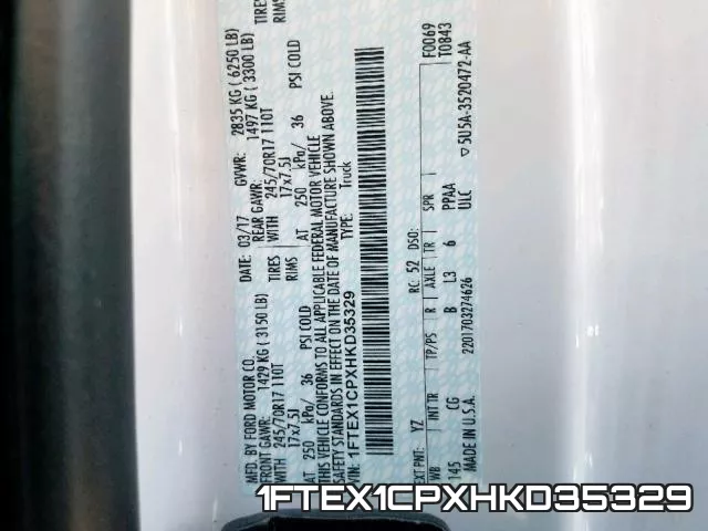 1FTEX1CPXHKD35329 фото 2