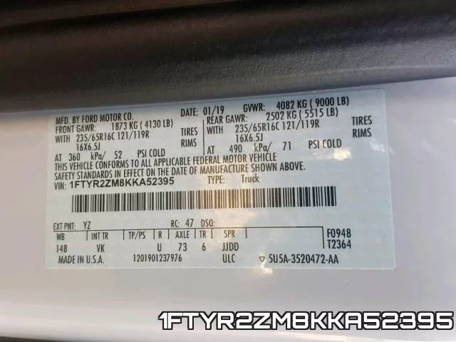1FTYR2ZM8KKA52395 фото 2