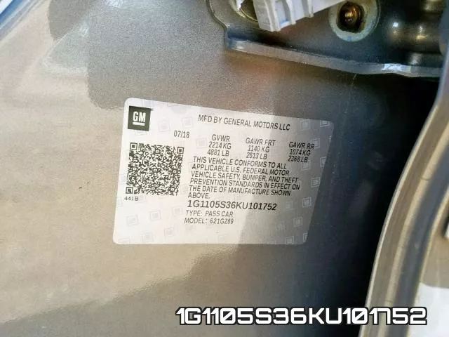 1G1105S36KU101752 фото 2