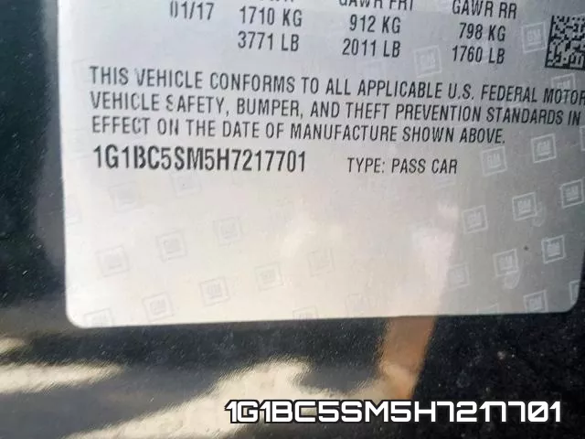 1G1BC5SM5H7217701 фото 2