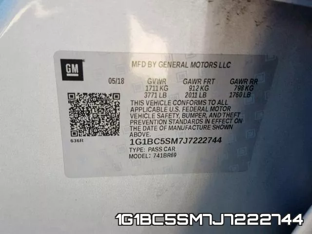 1G1BC5SM7J7222744 фото 2