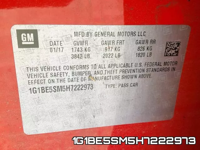 1G1BE5SM5H7222973 фото 2