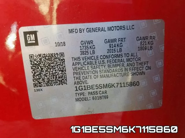 1G1BE5SM6K7115860 фото 2