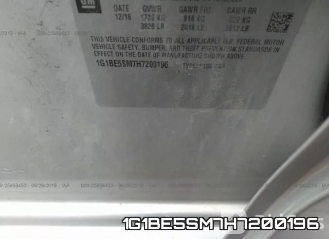 1G1BE5SM7H7200196 фото 10