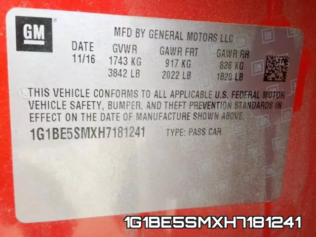 1G1BE5SMXH7181241 фото 2