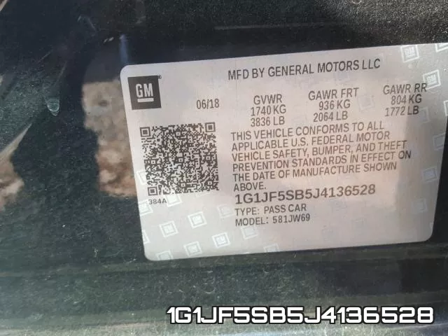 1G1JF5SB5J4136528 фото 2