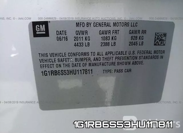 1G1RB6S53HU117811 фото 10