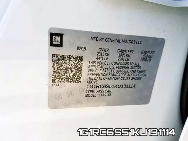 1G1RC6S51KU131114 фото 2