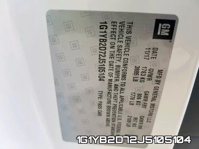 1G1YB2D72J5105104 фото 2