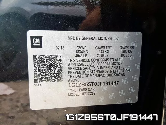 1G1ZB5ST0JF191447 фото 2