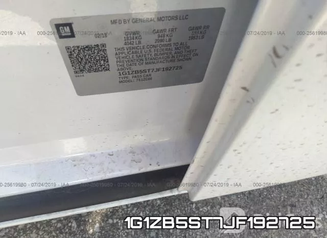 1G1ZB5ST7JF192725 фото 10