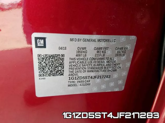 1G1ZD5ST4JF217283 фото 2