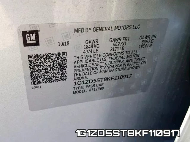 1G1ZD5ST8KF110917 фото 2