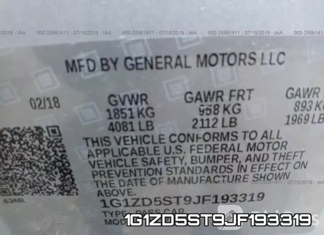1G1ZD5ST9JF193319 фото 10