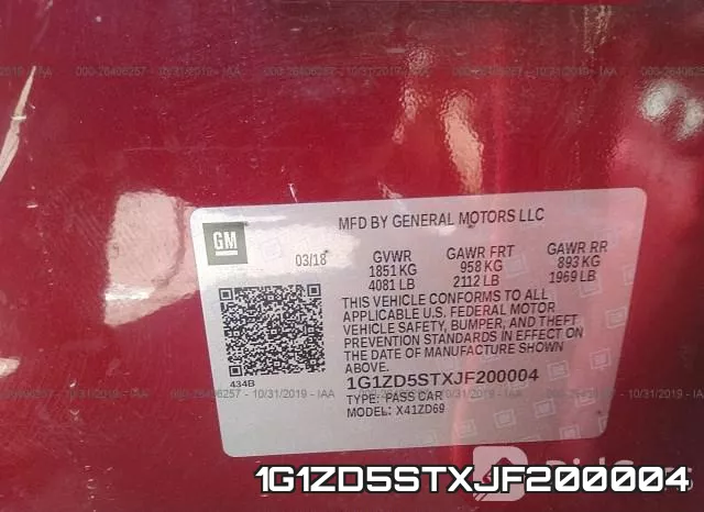 1G1ZD5STXJF200004 фото 10