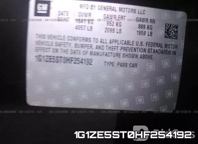 1G1ZE5ST0HF254192 фото 10