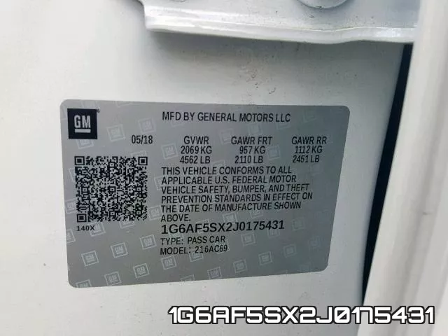 1G6AF5SX2J0175431 фото 2