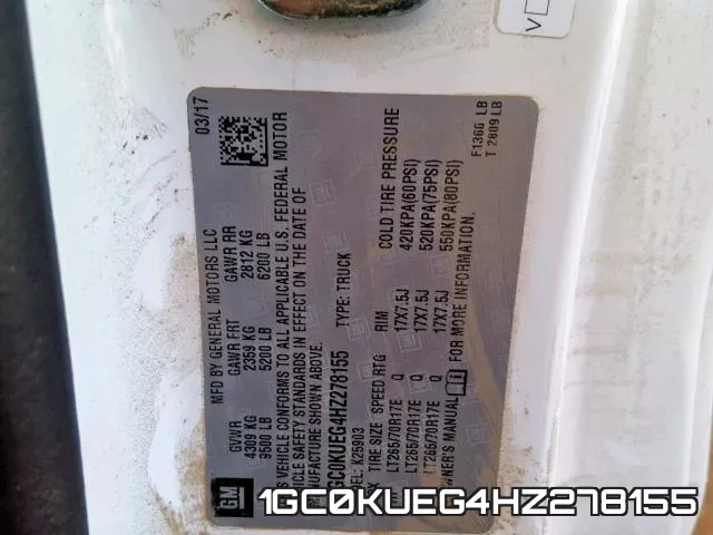 1GC0KUEG4HZ278155 фото 2