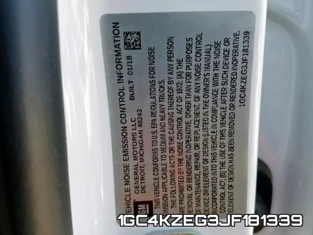 1GC4KZEG3JF181339 фото 2