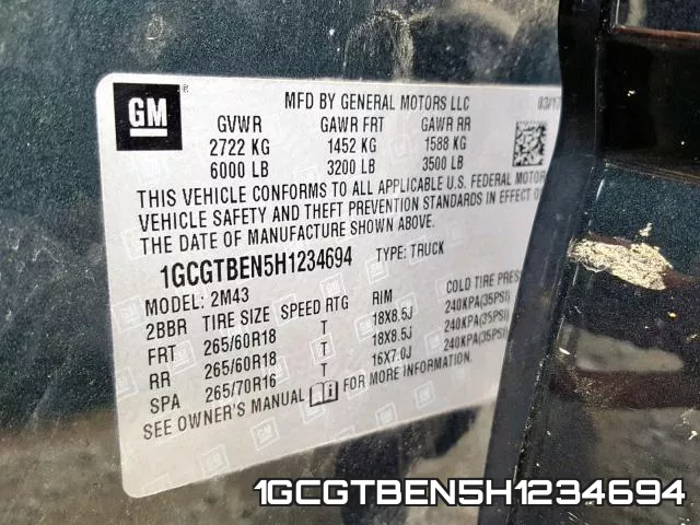 1GCGTBEN5H1234694 фото 2