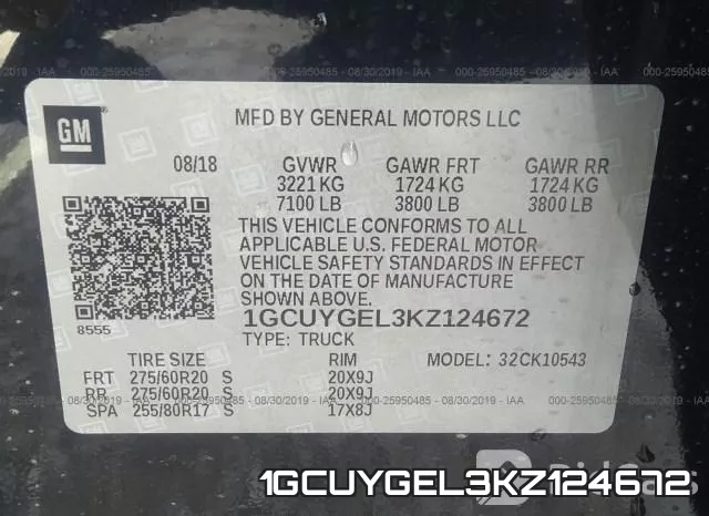 1GCUYGEL3KZ124672 фото 10