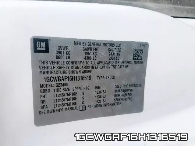 1GCWGAF16H1316519 фото 2