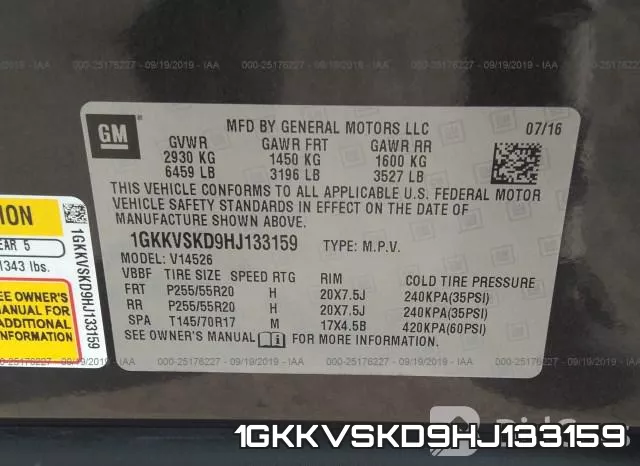 1GKKVSKD9HJ133159 фото 10