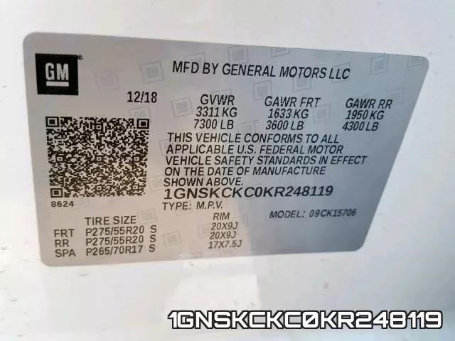 1GNSKCKC0KR248119 фото 2
