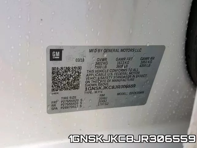 1GNSKJKC8JR306559 фото 2