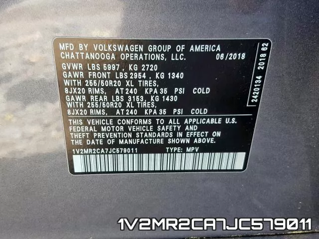 1V2MR2CA7JC579011 фото 2